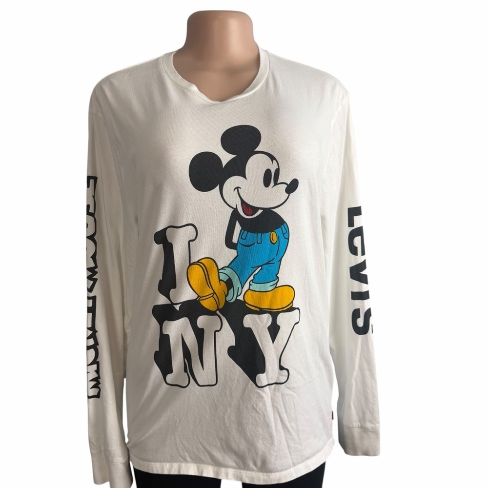 Levi's X Mickey Mouse White Graphic Long Sleeve Shirt